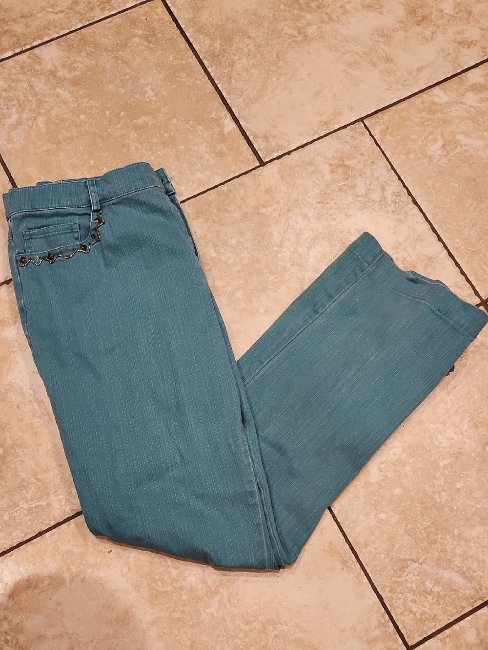 Teal Straight-Leg Women’s Jeans
